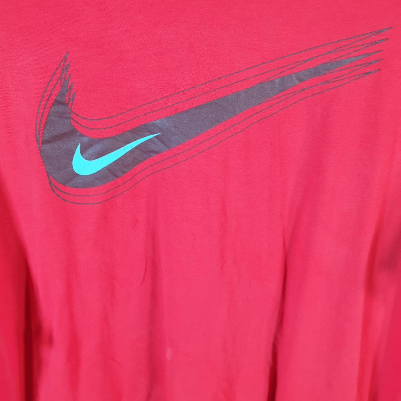Vintage Nike T Shirt Men’s XL Red Printed Single Swoosh Logo Athletic C8289
