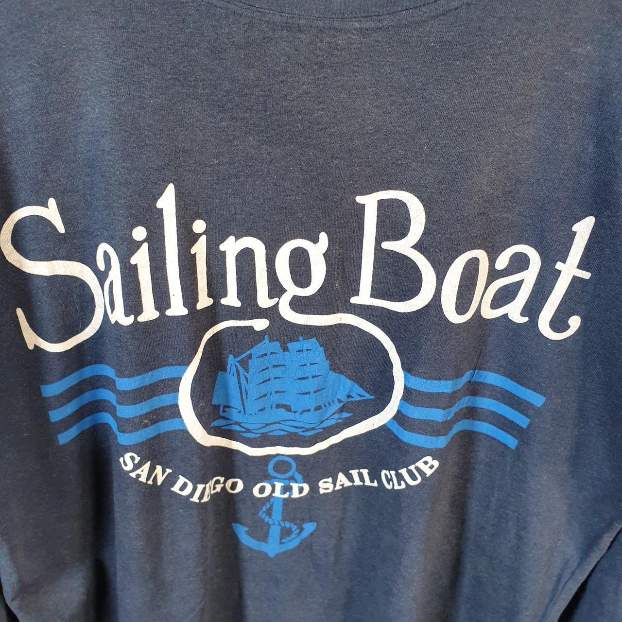 Vintage Sailing Boat San Diego Boat Club 90s T Shirt Men’s Large Navy Graphic
