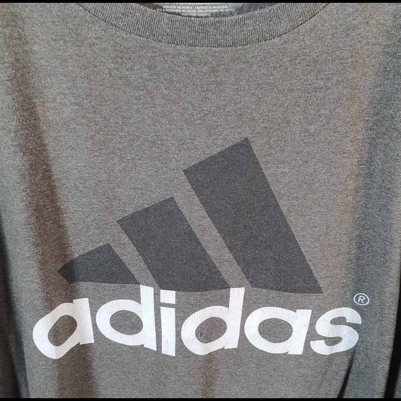 Vintage Adidas Go To Tee T Shirt Men’s 2XL Grey Three Stripes Logo Athletic