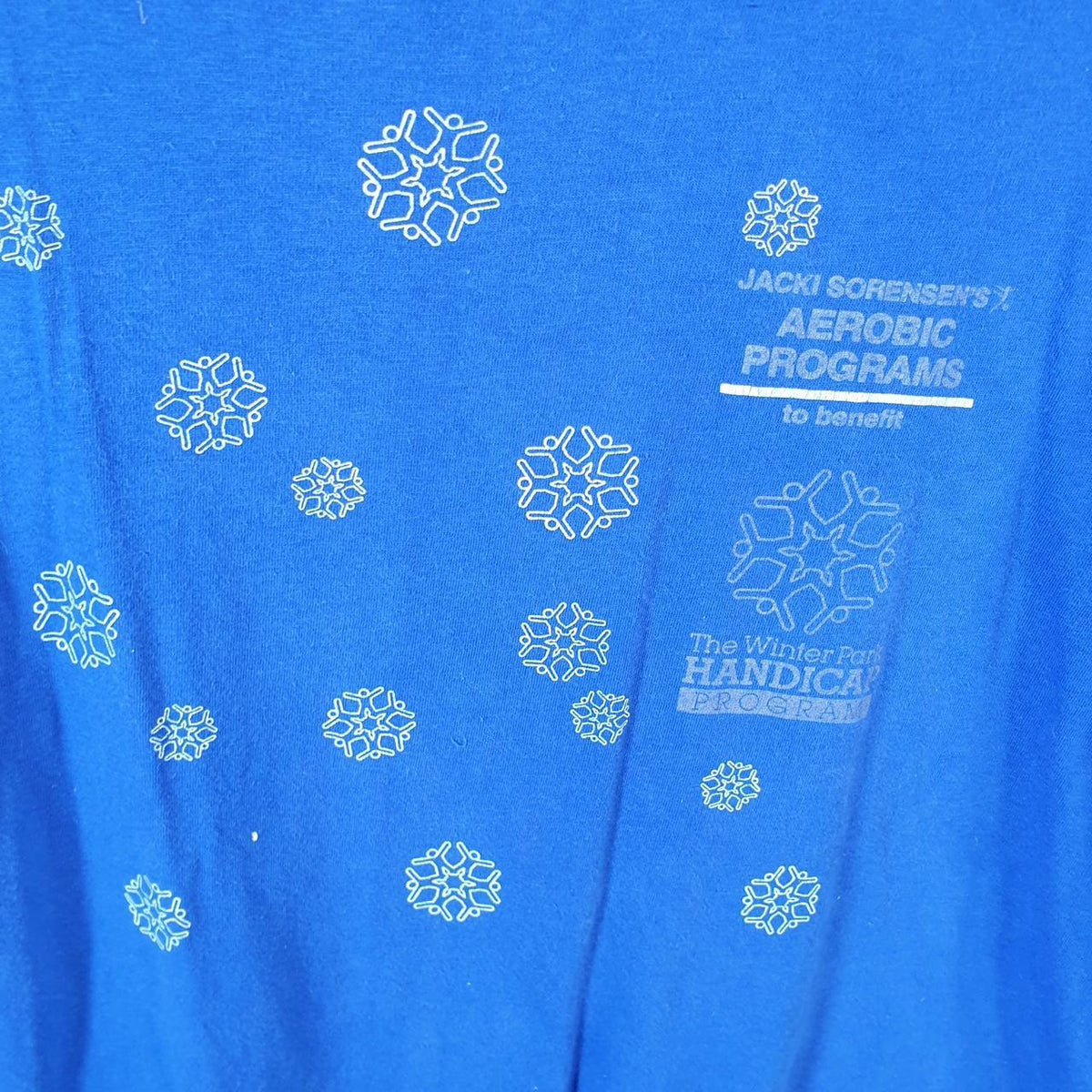 Vintage Denver Jacki Sorensens Aerobics 90s USA Single Stitch T Shirt Men’s Large Blue