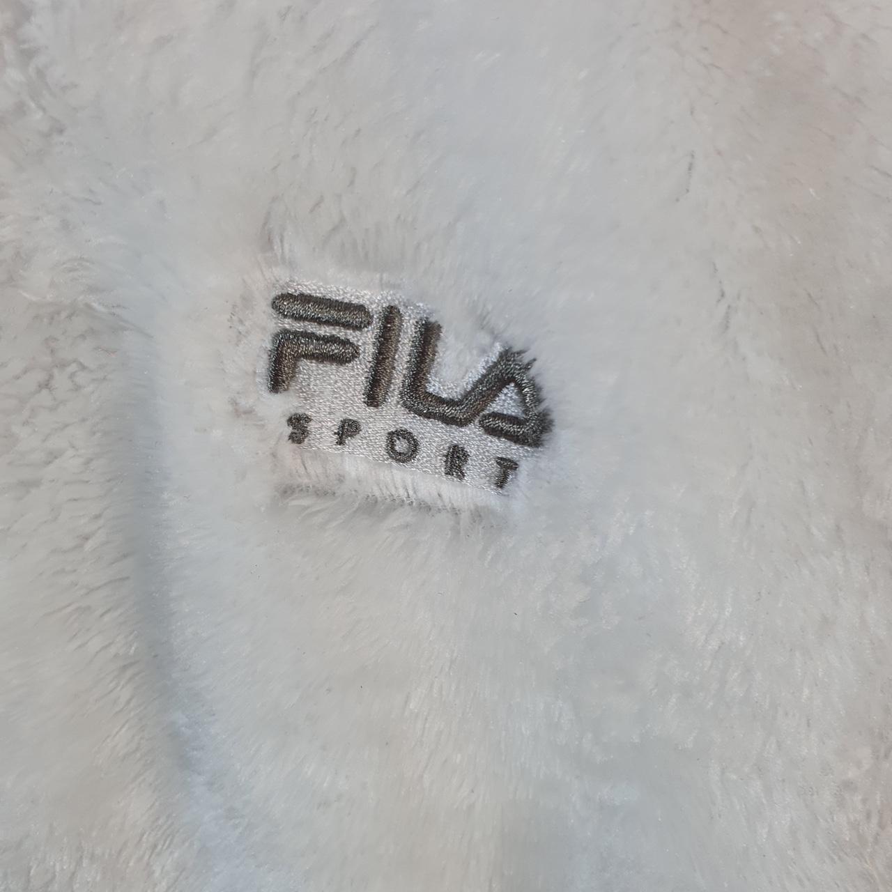 Fila Sport Fleece Full zip Hoodie Womens Large White Embroidered Logo