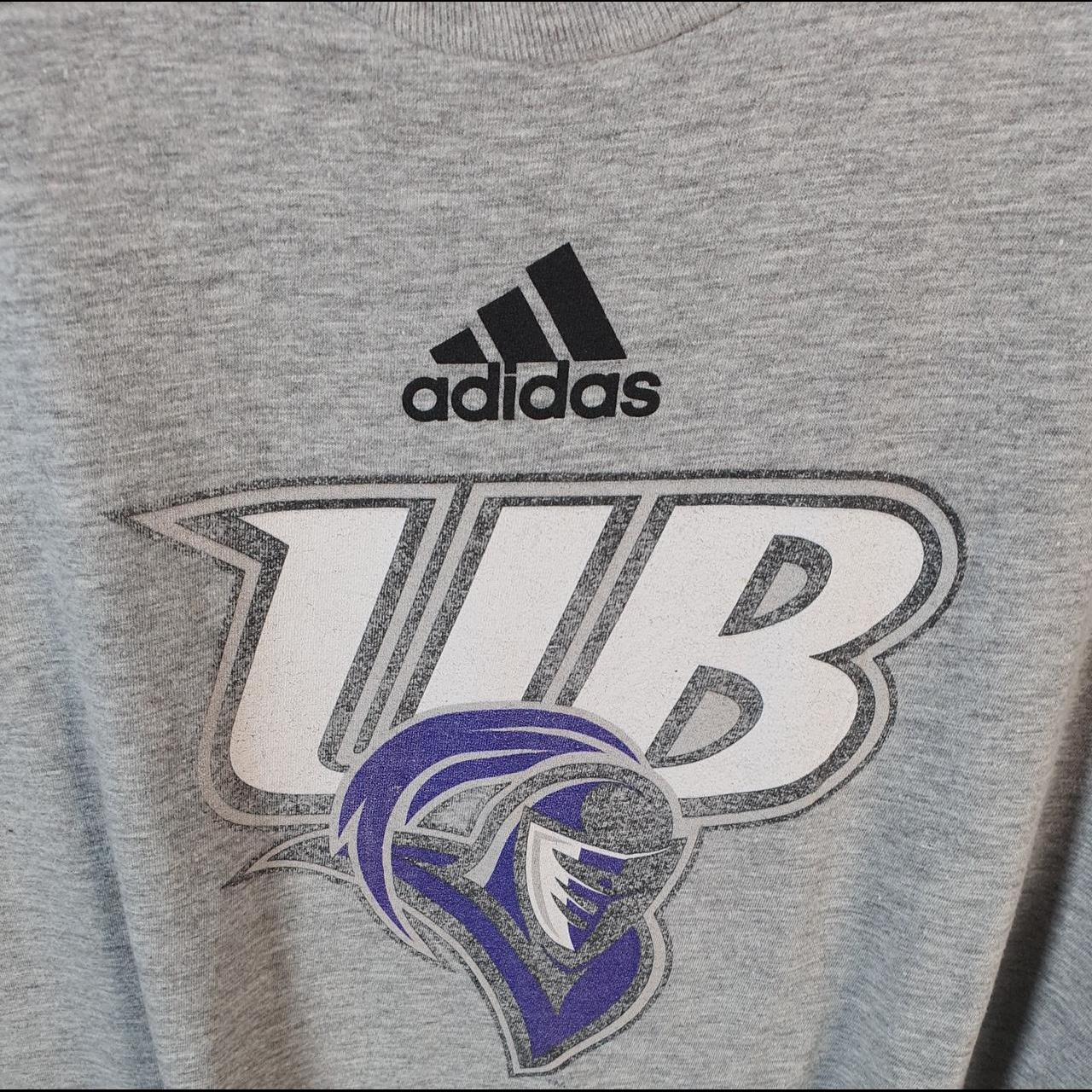 Vintage Adidas Amplifier Baltimore Uni T Shirt Men’s XL Grey Three Stripes Logo Athletic