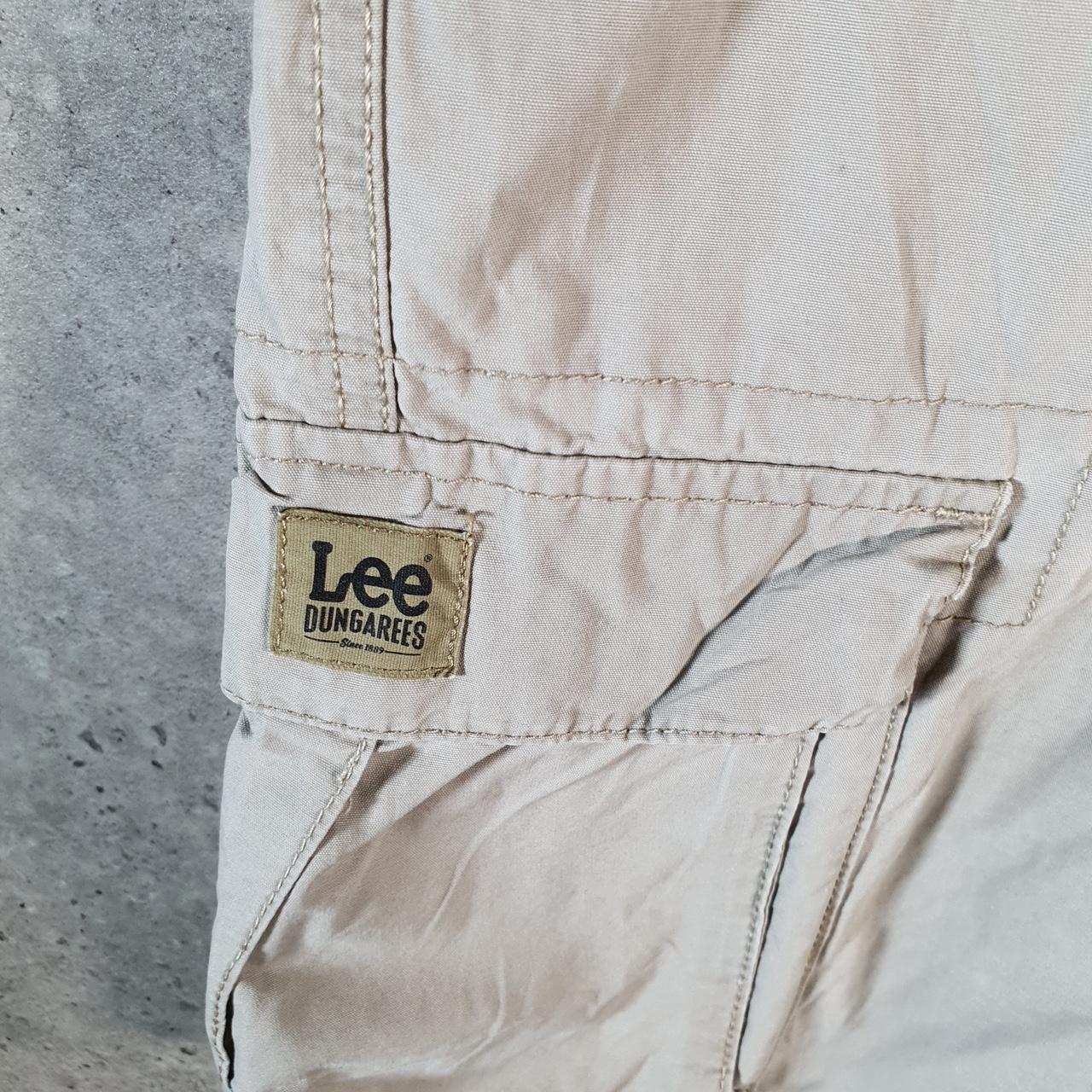 Vintage Lee Chino Shorts Jorts Cargo Mens W36 Brown Baggy Cotton A4449