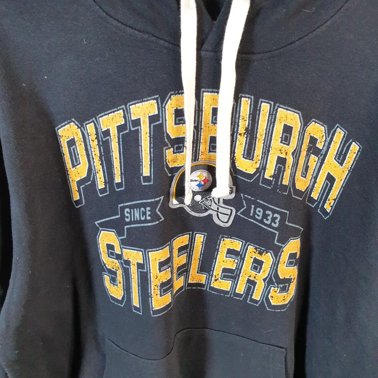 Vintage NFL Pittsburgh Steelers Hoodie Mens XL Black Pullover USA Pro Sport