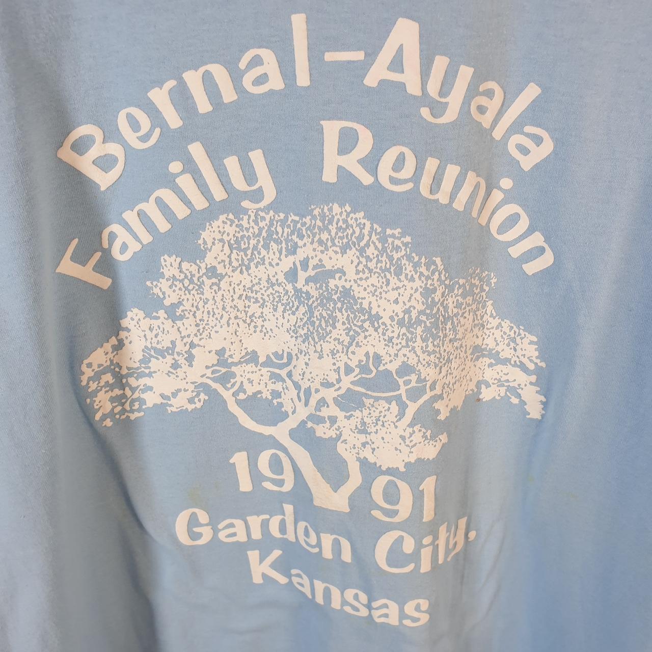 Vintage Hanes 1991 Kansas Garden City USA Single Stitch T Shirt Men’s Large Blue