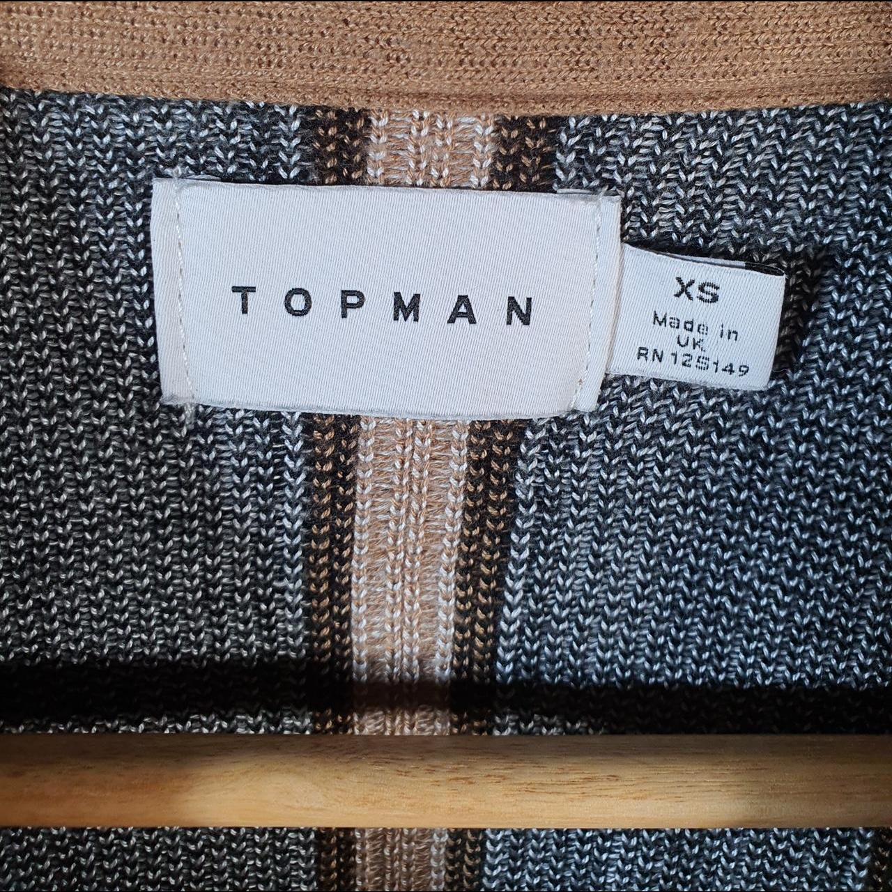 Vintage Topman Knit Sweater Men’s XS Brown Striped Y2K Pullover Casual