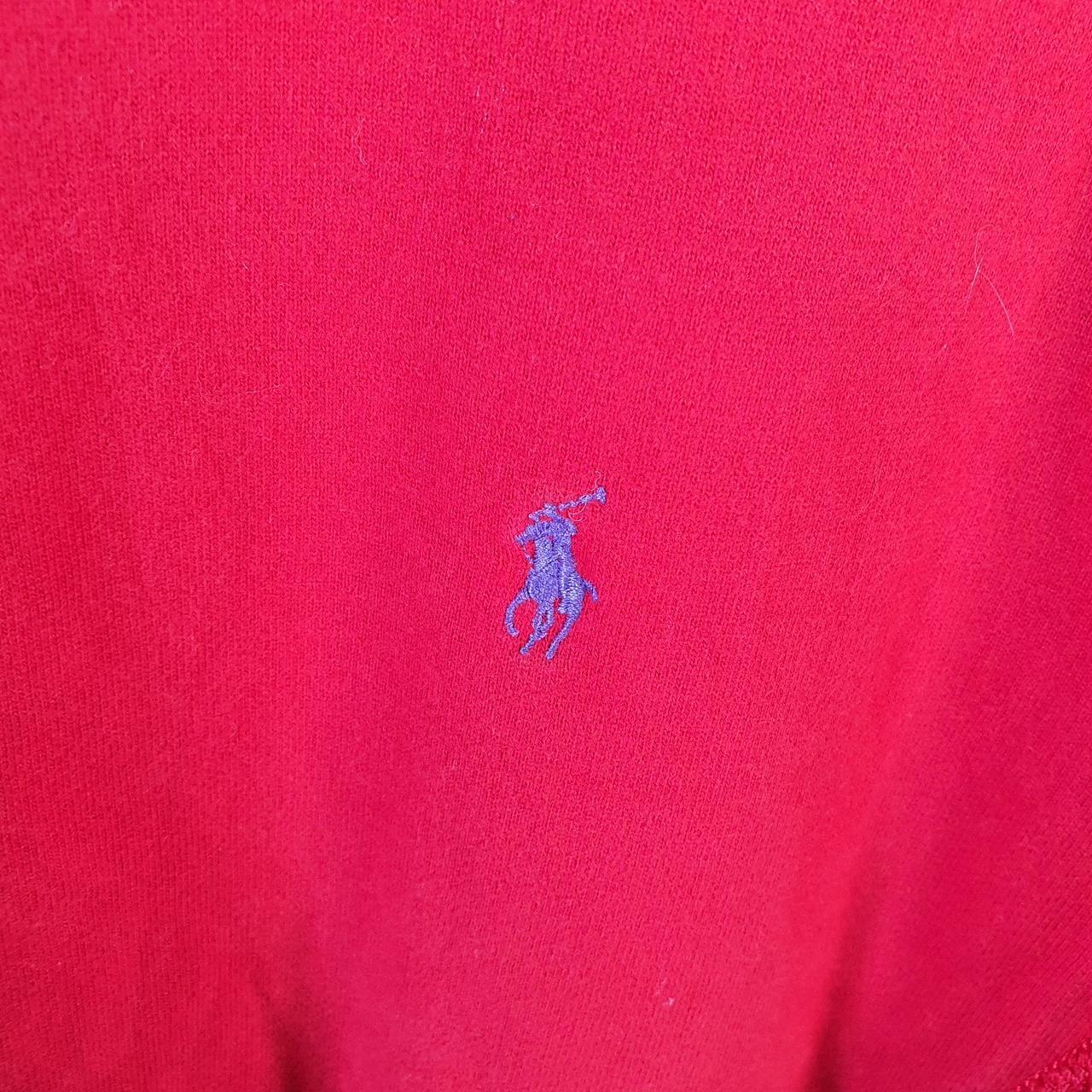 Vintage Ralph Lauren Polo Sweatshirt Men’s Small Red Boxy Baggy Cotton Pullover Pony