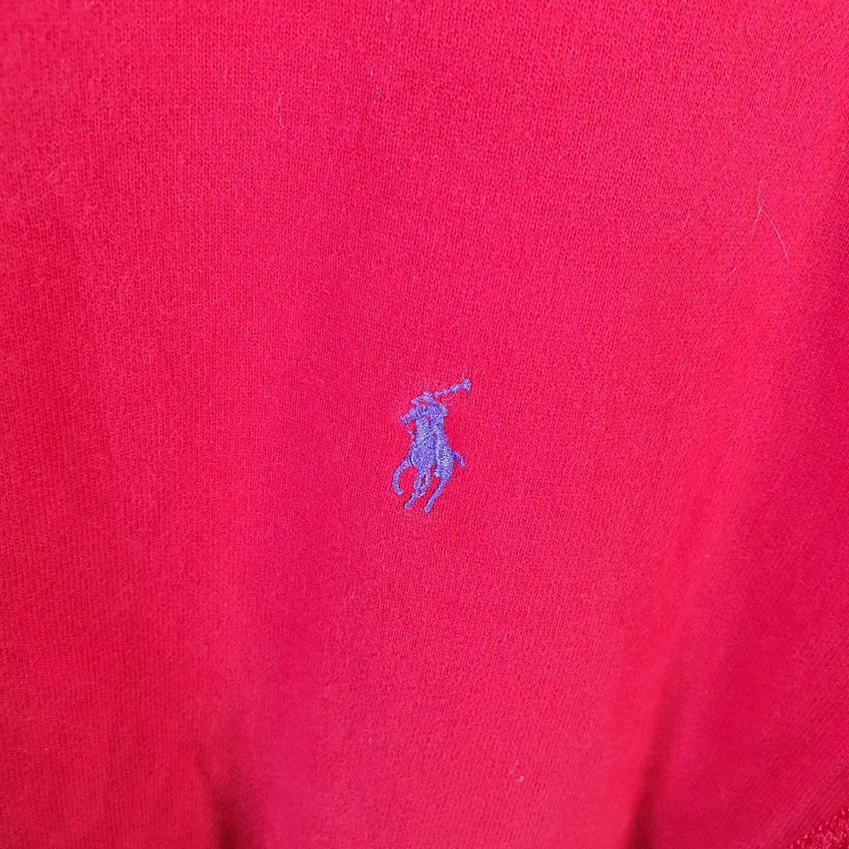 Vintage Ralph Lauren Polo Sweatshirt Men’s Small Red Boxy Baggy Cotton Pullover Pony