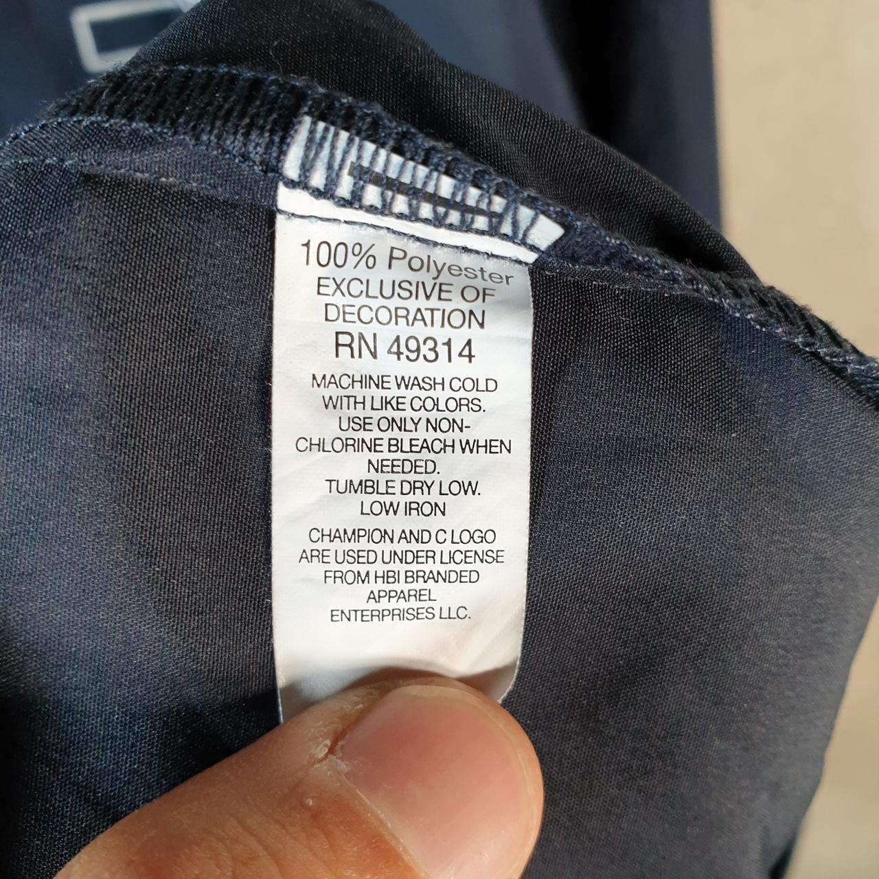 Vintage Champion Windbreaker Track Jacket Mens 2XL Navy Blue Logo 1/4 Zip Hooded