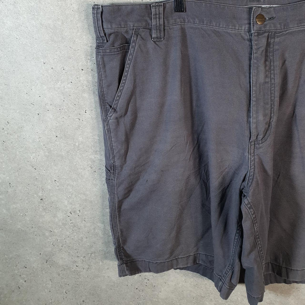 Vintage Carhartt Baggy Carpenter Shorts Jorts Cargo Men’s W42 Grey Relaxed Fit Workwear Big Fish Vintage