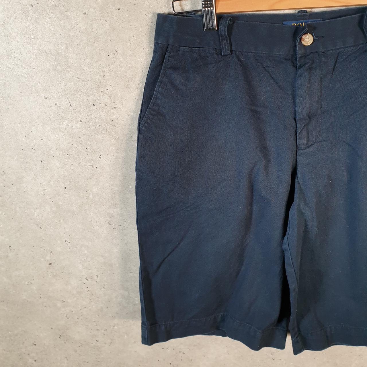 Vintage Ralph Lauren Polo Shorts Jorts Chino Cargo Womens W30 Navy Blue Baggy Cotton