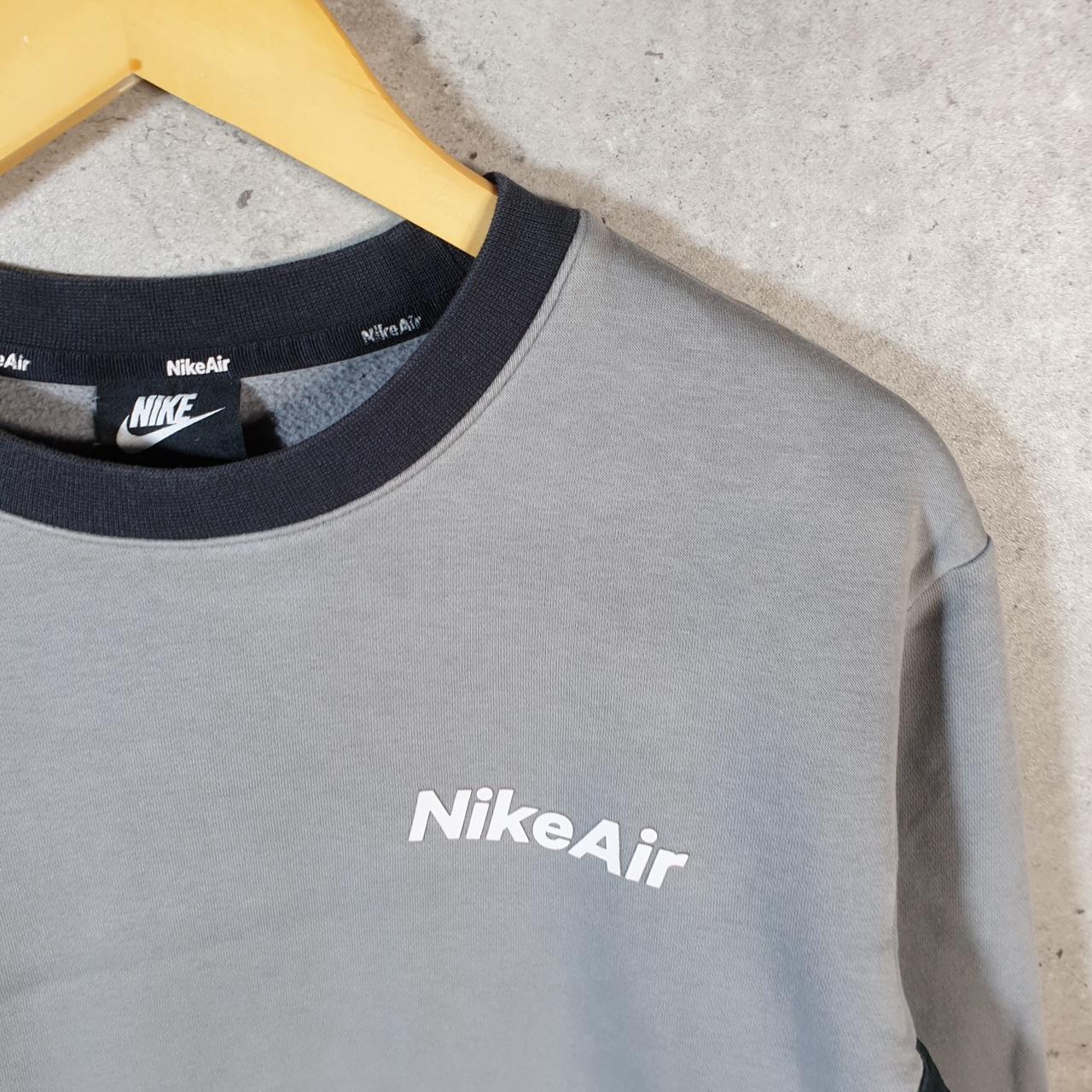 Vintage Nike Air Spellout Sweatshirt Mens Medium Grey Y2K Pullover Logo