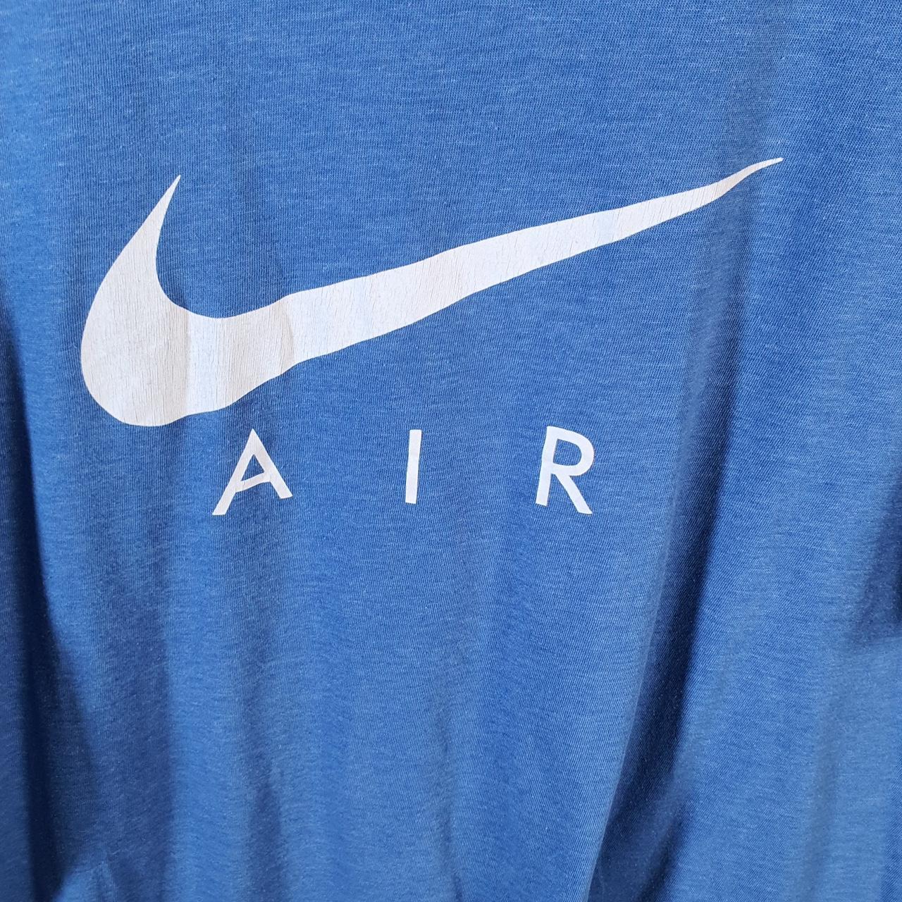 Vintage Nike Air Spellout T Shirt Men’s Medium Blue Logo Swoosh Athletic