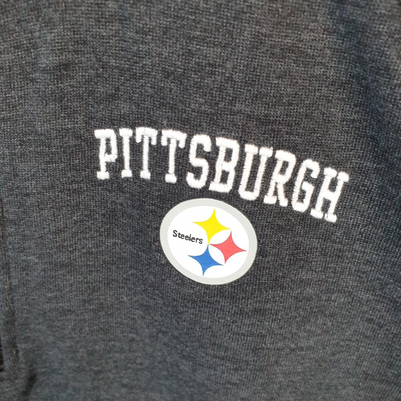 Vintage NFL Pittsburgh Steelers Sweatshirt 1/4 Zip Womens S Grey USA Pro Sport