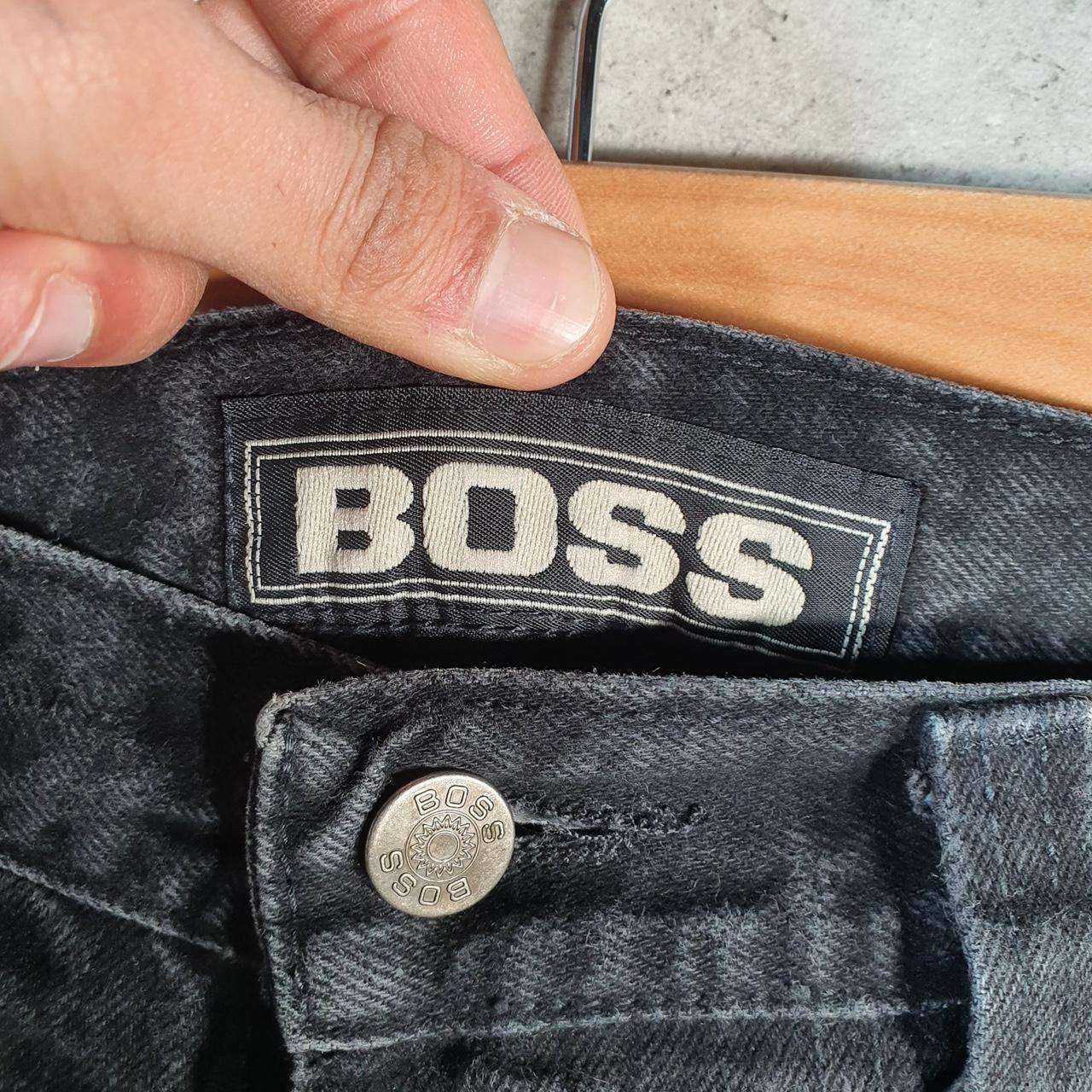 Vintage Boss Baggy Y2K Hip Hop Jeans Mens W32 Grey Denim Wide Leg Big Fish Vintage