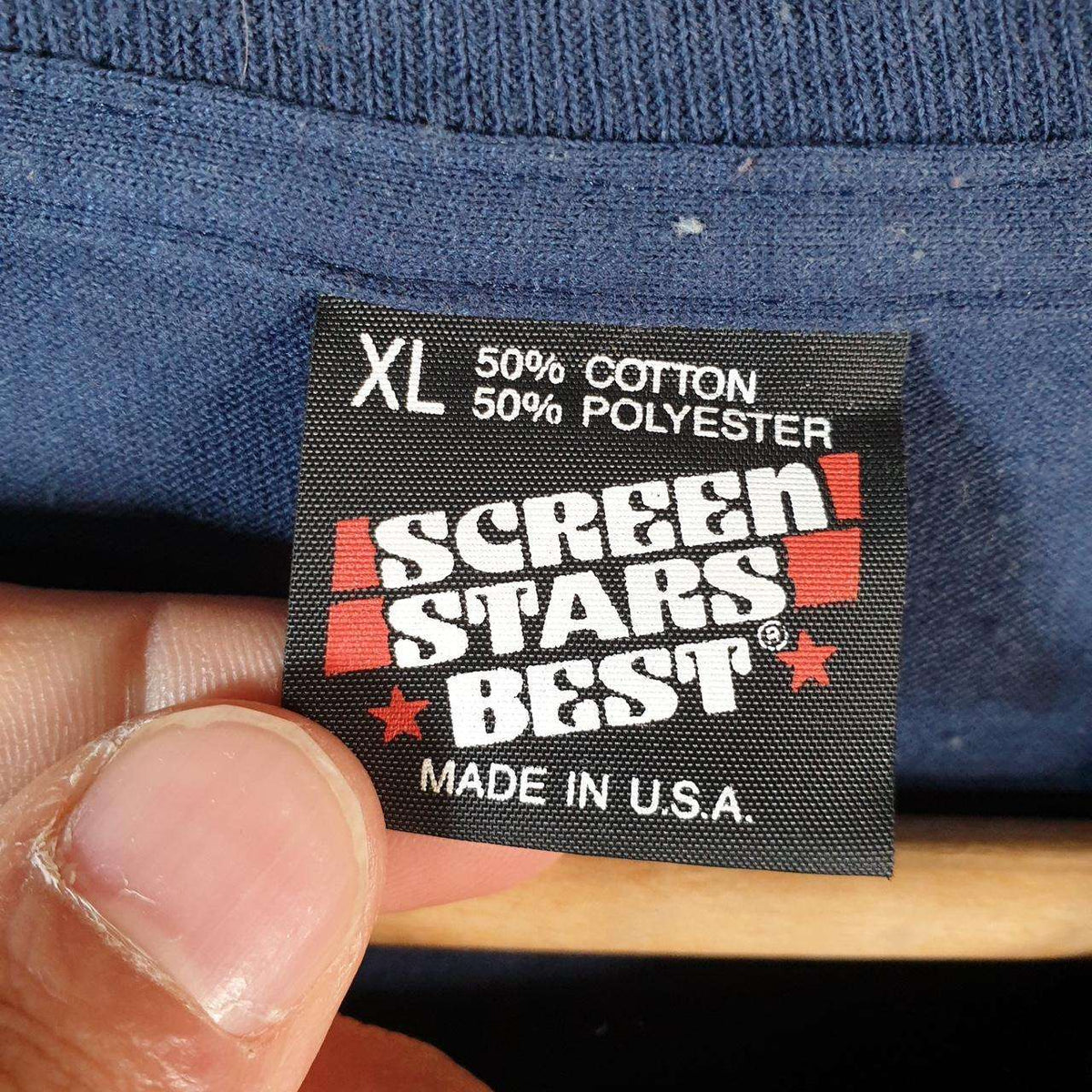 Vintage Screen Stars Best Dekalb Park District 1992 USA Single Stitch T Shirt Men’s XL Blue Big Fish Vintage