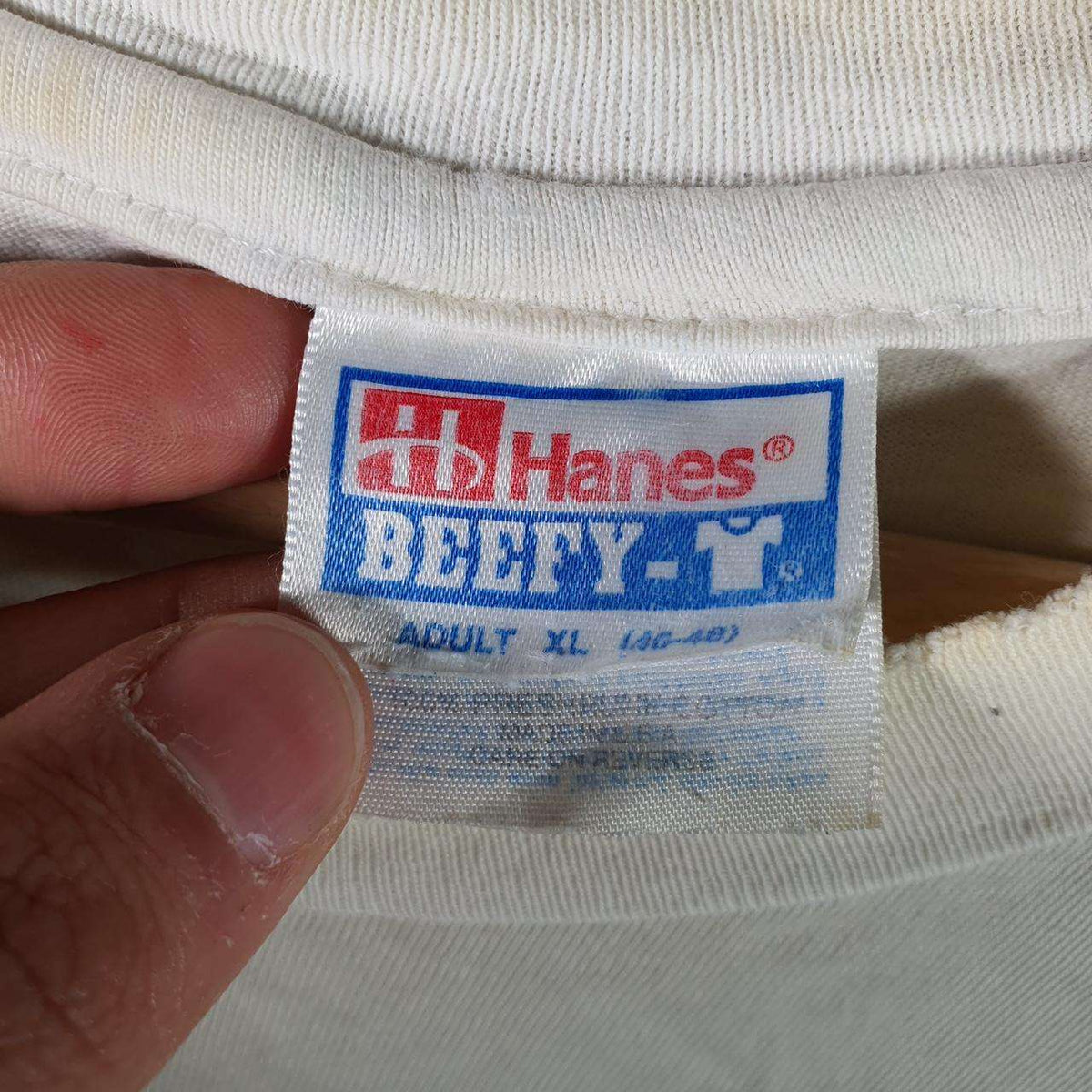 Vintage Hanes Beefy Lake Hoike 1996 USA Single Stitch T Shirt Men’s XL White Big Fish Vintage