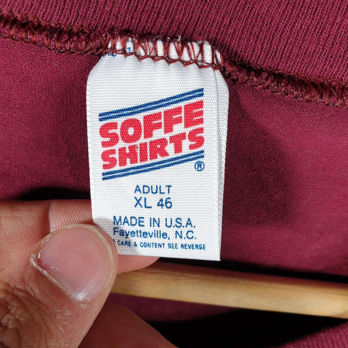 Vintage Soffes Shirts Health Army USA Single Stitch T Shirt Men’s XL Burgundy Red Big Fish Vintage