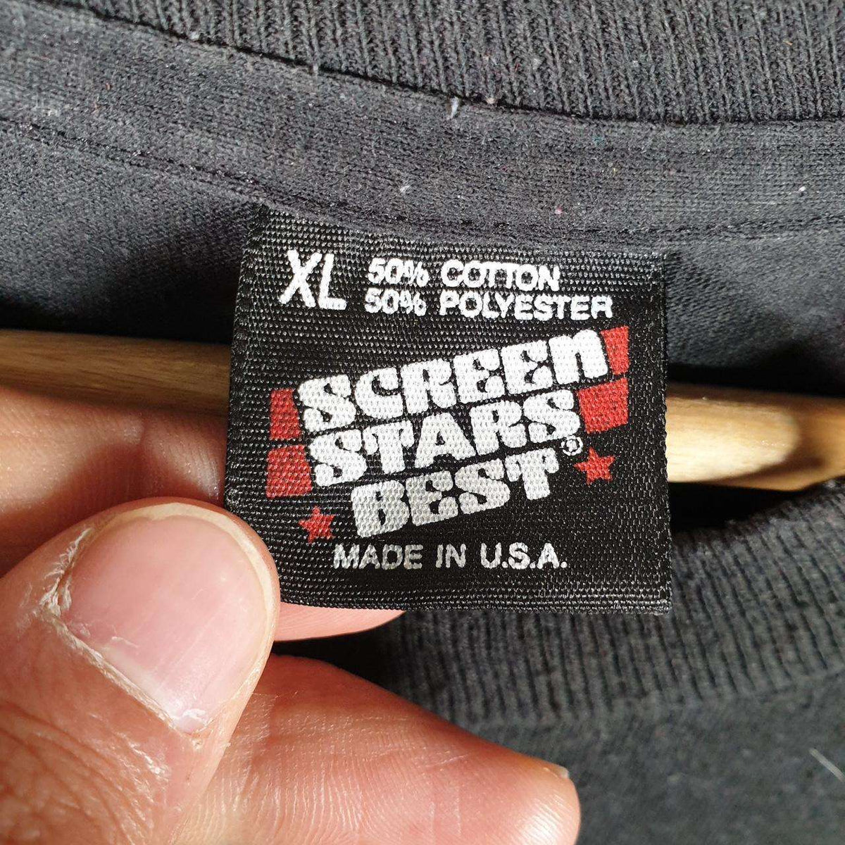 Vintage Screen Stars Best Workers Union USA Single Stitch T Shirt Men’s XL Black Big Fish Vintage