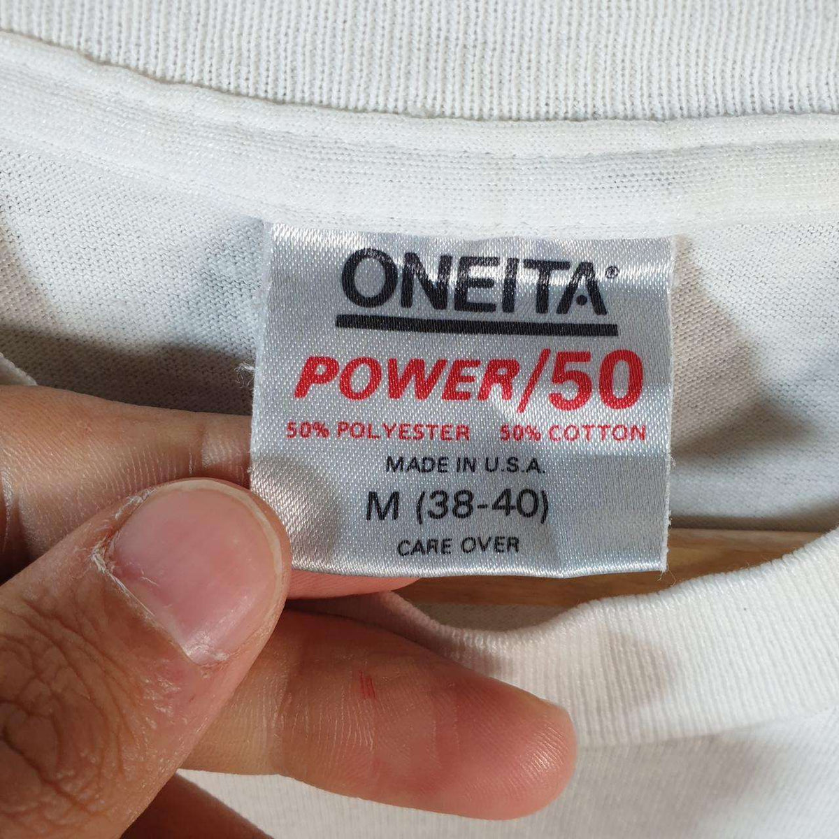 Vintage Oneita Power 1991 Aggie Pride T Single Stitch T Shirt Men’s Medium White Big Fish Vintage