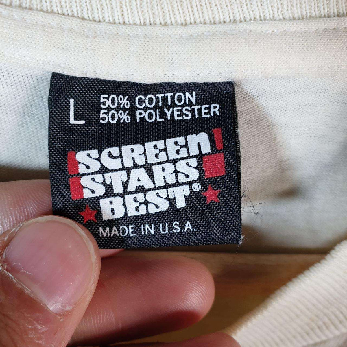 Vintage Screen Stars Best Wild Turkey Federation USA Single Stitch T Shirt Men’s Large Beige Big Fish Vintage