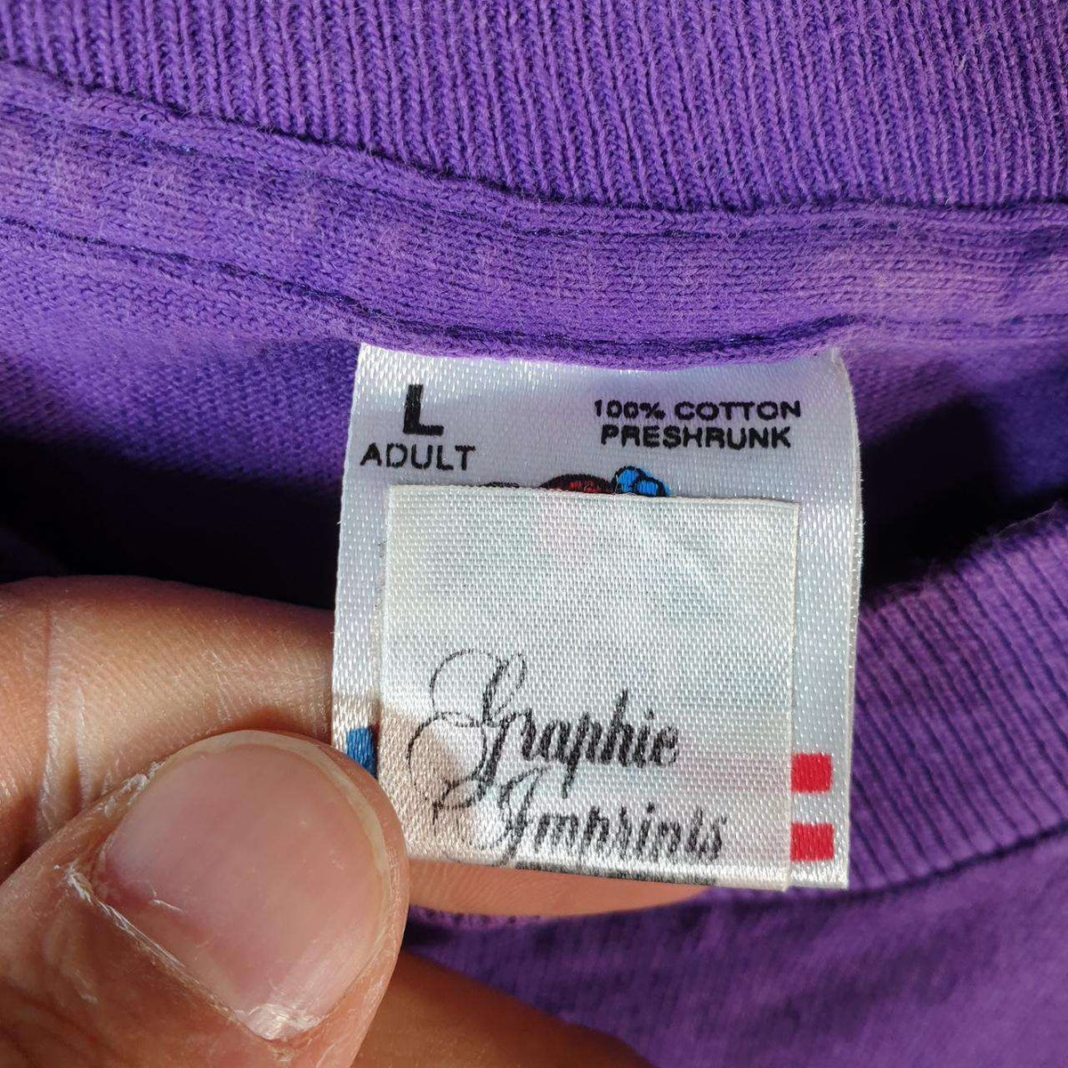 Vintage Fruit of the Loom USA 1992 Oakland Connection Single Stitch T Shirt Men’s Large Purple Big Fish Vintage