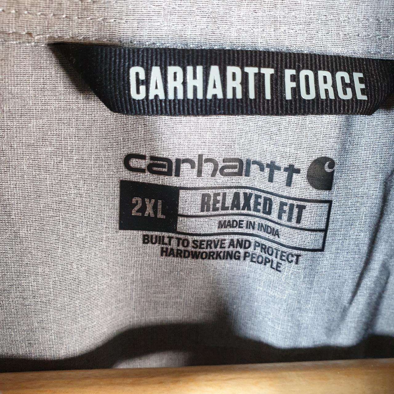 Vintage Carhartt Shirt Button Down Mens 2XL Grey Chore Utility Relaxed Big Fish Vintage