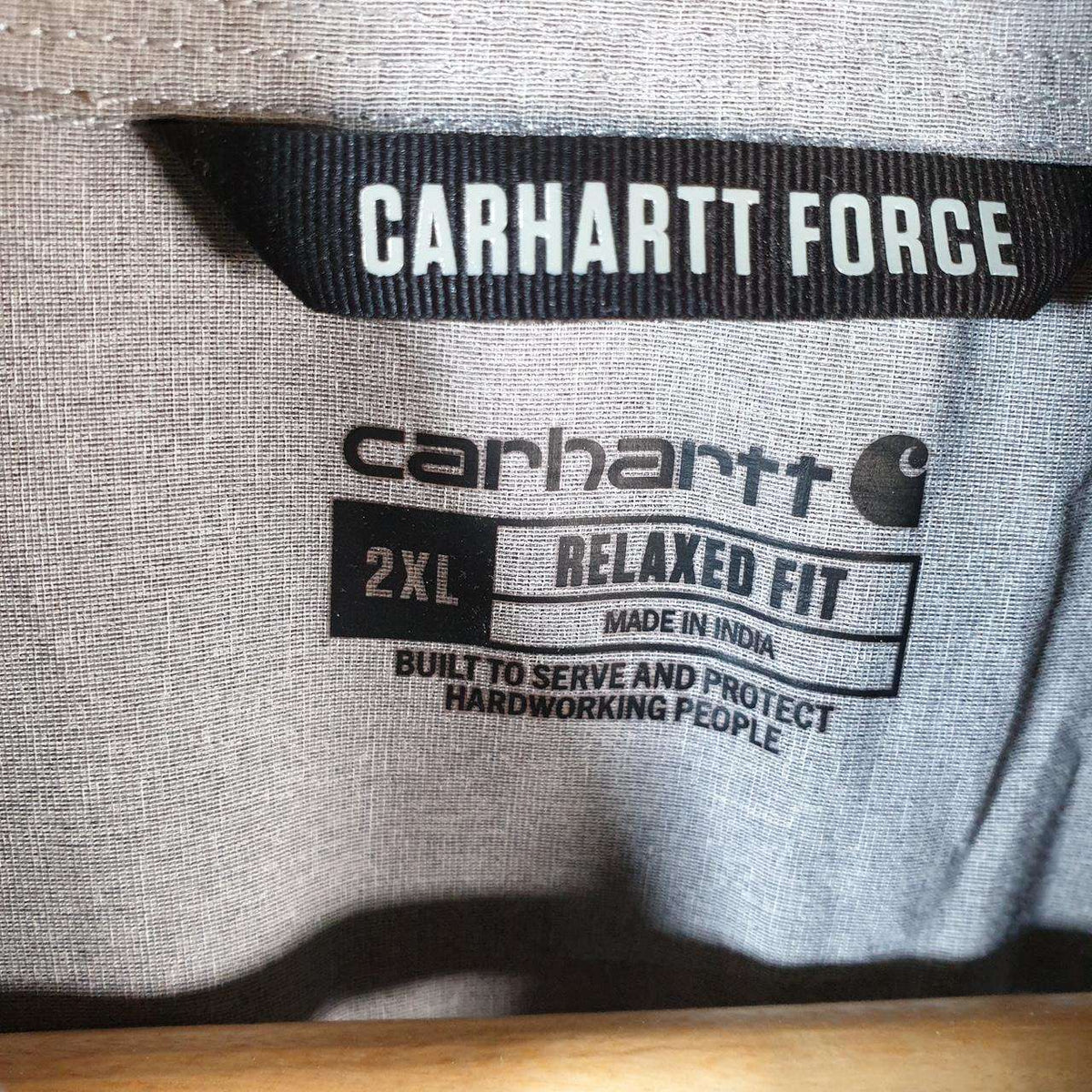 Vintage Carhartt Shirt Button Down Mens 2XL Grey Chore Utility Relaxed Big Fish Vintage