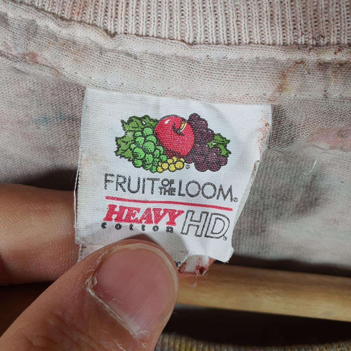 Vintage Fruit of the Loom Tie Dye Graphic Single Stitch T Shirt Men’s Medium Red Big Fish Vintage