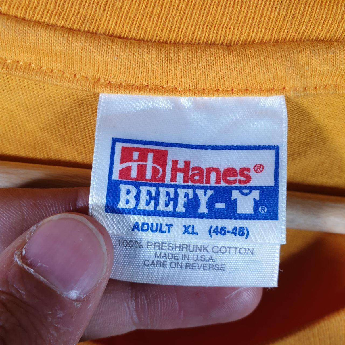 Vintage Hanes Beefy Democrats 1996 USA Single Stitch T Shirt Men’s XL Orange Big Fish Vintage