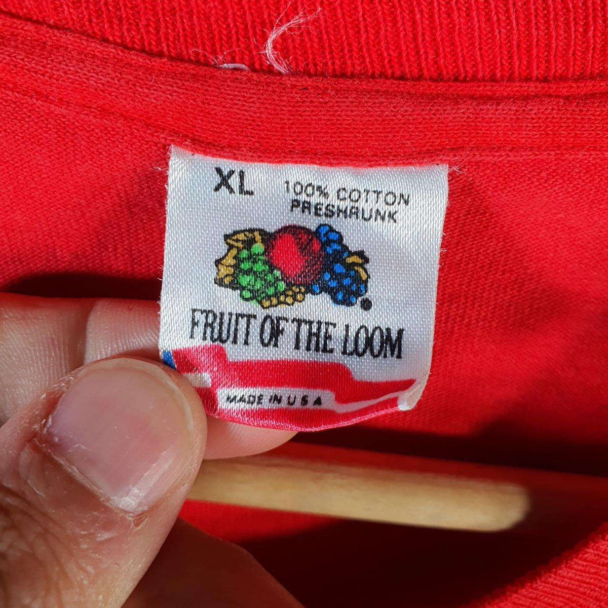 Vintage Fruit of the Loom USA UNLV 1990 Runnin Rebels NCAA Single Stitch T Shirt Men’s XL Red Big Fish Vintage