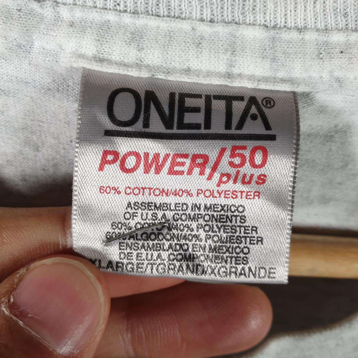 Vintage Oneita Power Mystic Pride School T Single Stitch T Shirt Men’s XL Grey Big Fish Vintage