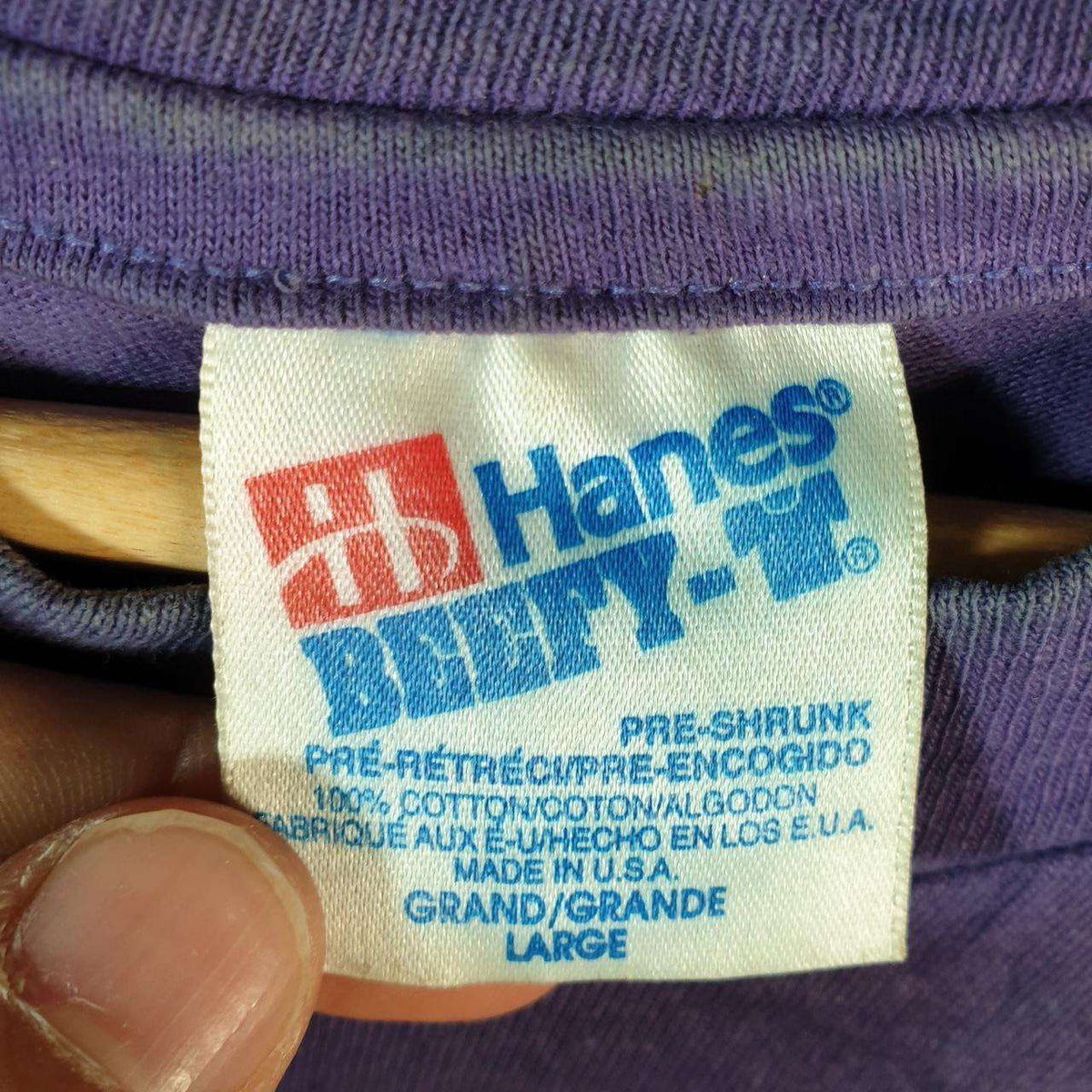 Vintage Hanes Beefy Stanford Savoyards Sunset USA Single Stitch T Shirt Men’s Large Purple Big Fish Vintage