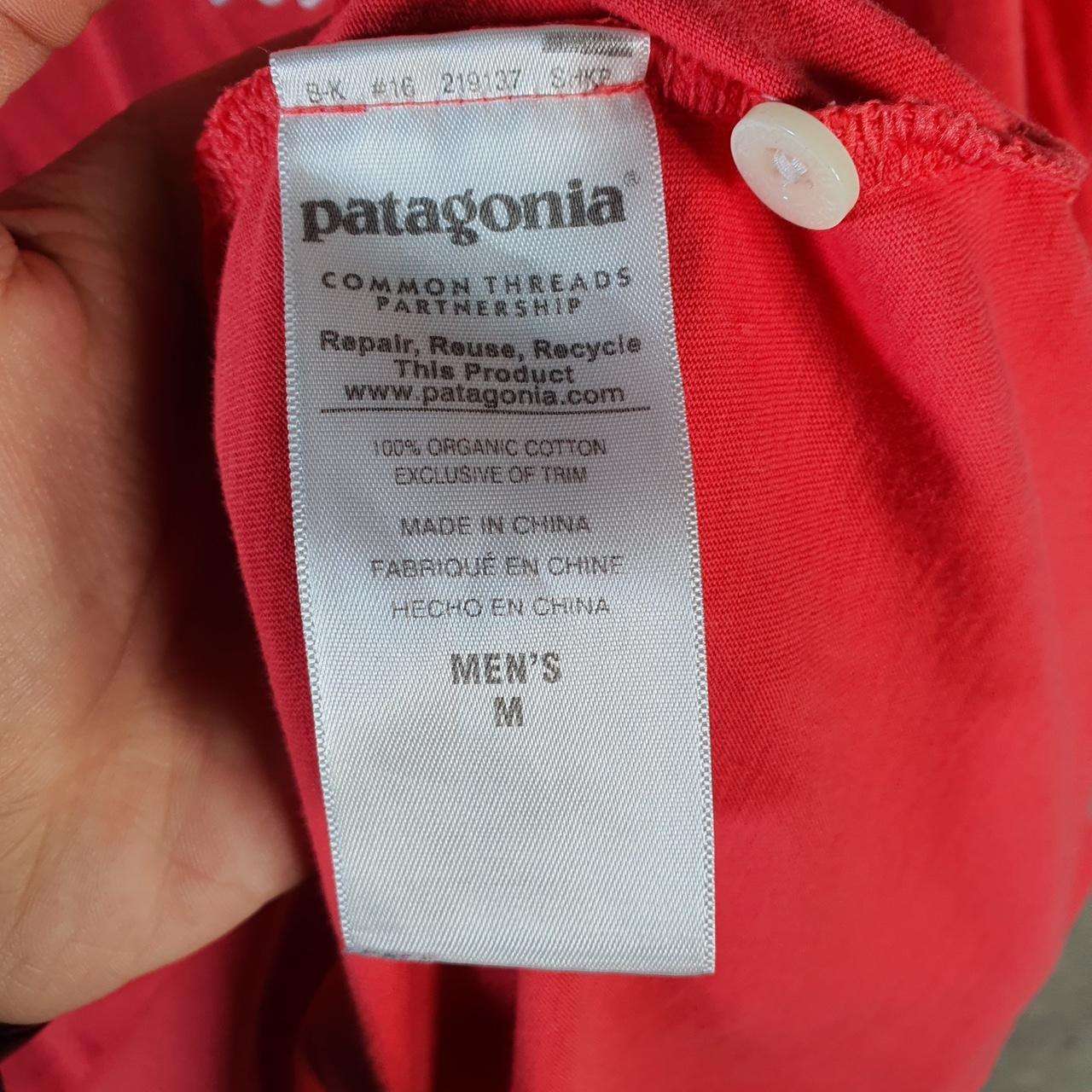 Vintage Patagonia Polo Trout Fritz Roy Shirt Men’s Medium Red Regular Fit Harbour Logo Big Fish Vintage