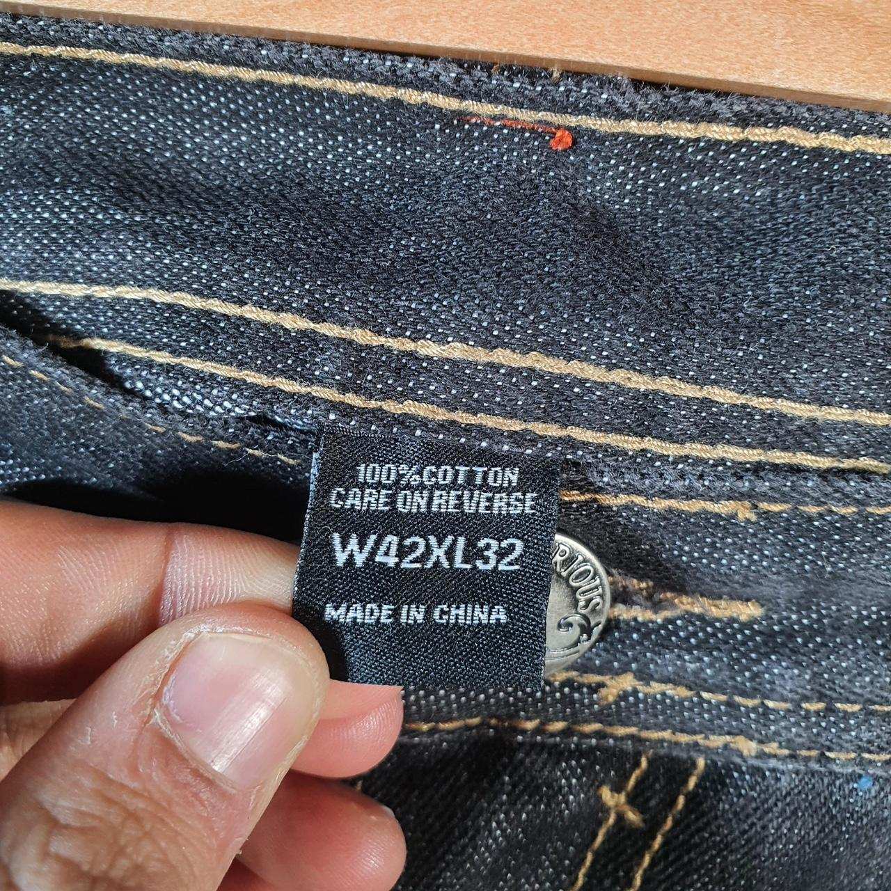 Vintage Imperious Skulls Baggy Y2K Hip Hop Jeans Mens W42 L32 Grey Denim Wide Leg Big Fish Vintage