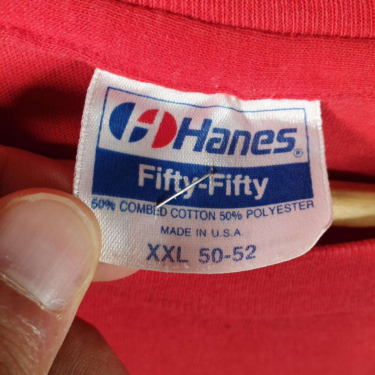 Vintage Hanes 50/50 Northwest School 90s USA Single Stitch T Shirt Men’s 2XL Red Big Fish Vintage