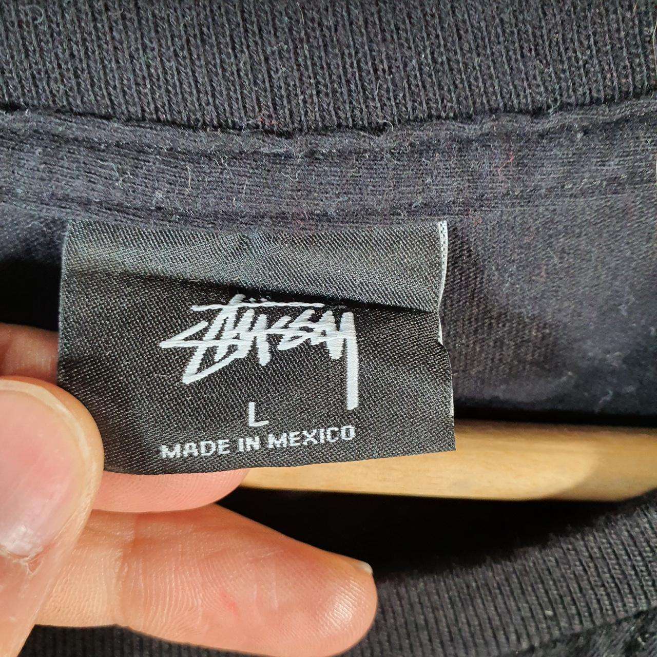 Vintage Stussy Spellout Printed Printed T Shirt Men’s Large Black Graphic Short Sleeve Big Fish Vintage