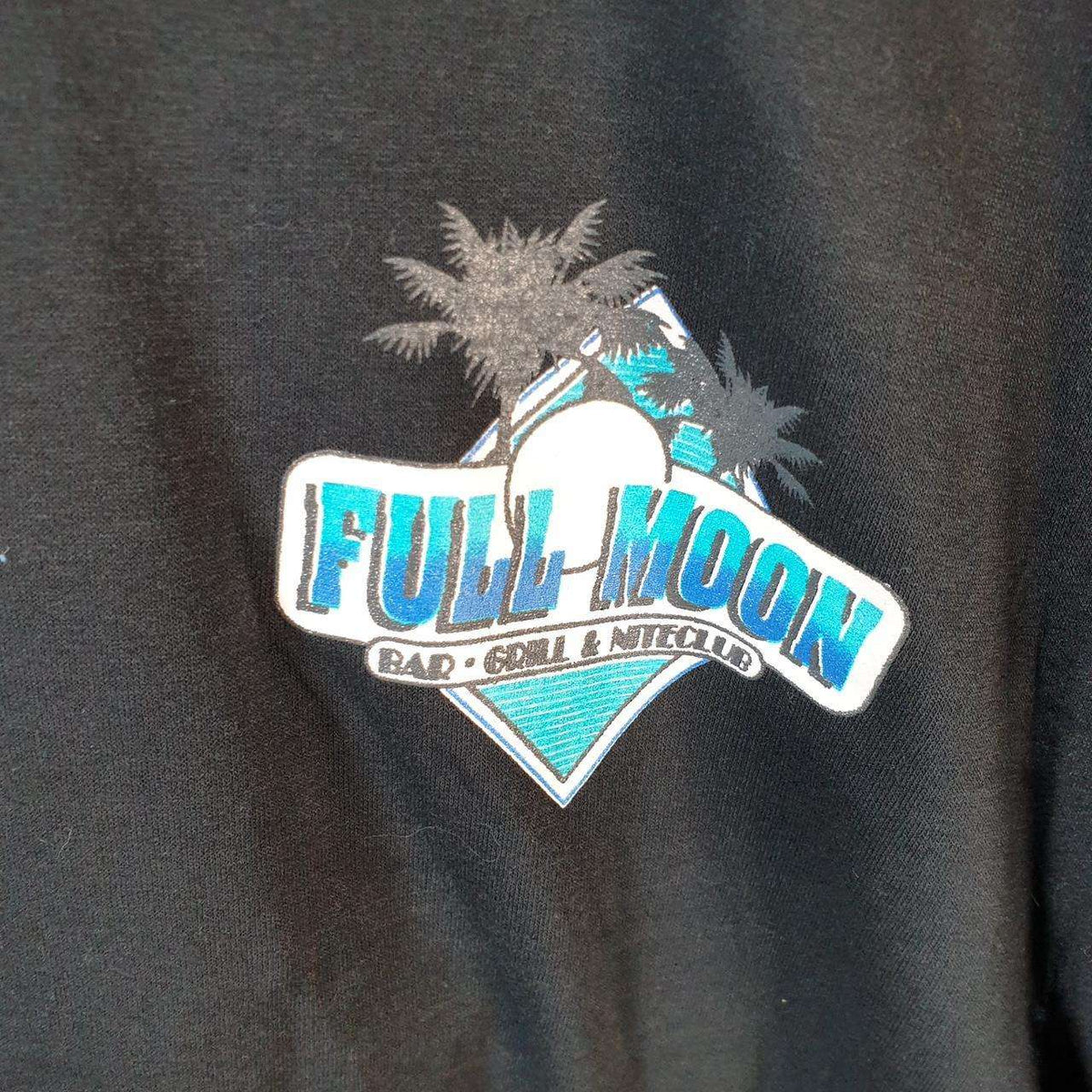 Vintage Sof Tee TeeJays Full Moon Bar Encinitas California Single Stitch T Shirt Men’s XL Black Big Fish Vintage