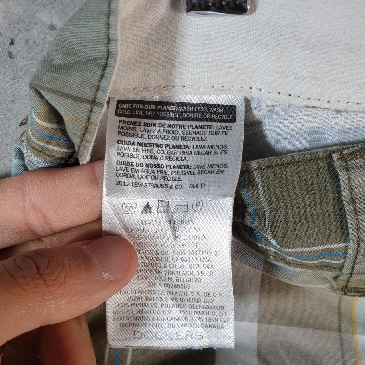 Vintage Dockers Chino Shorts Jorts Cargo Men’s W33 Green Checkered Baggy Cotton