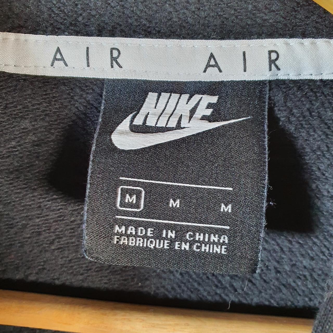 Vintage Nike Air Cropped Hoodie Womens Medium Black Swoosh Y2K Pullover Logo