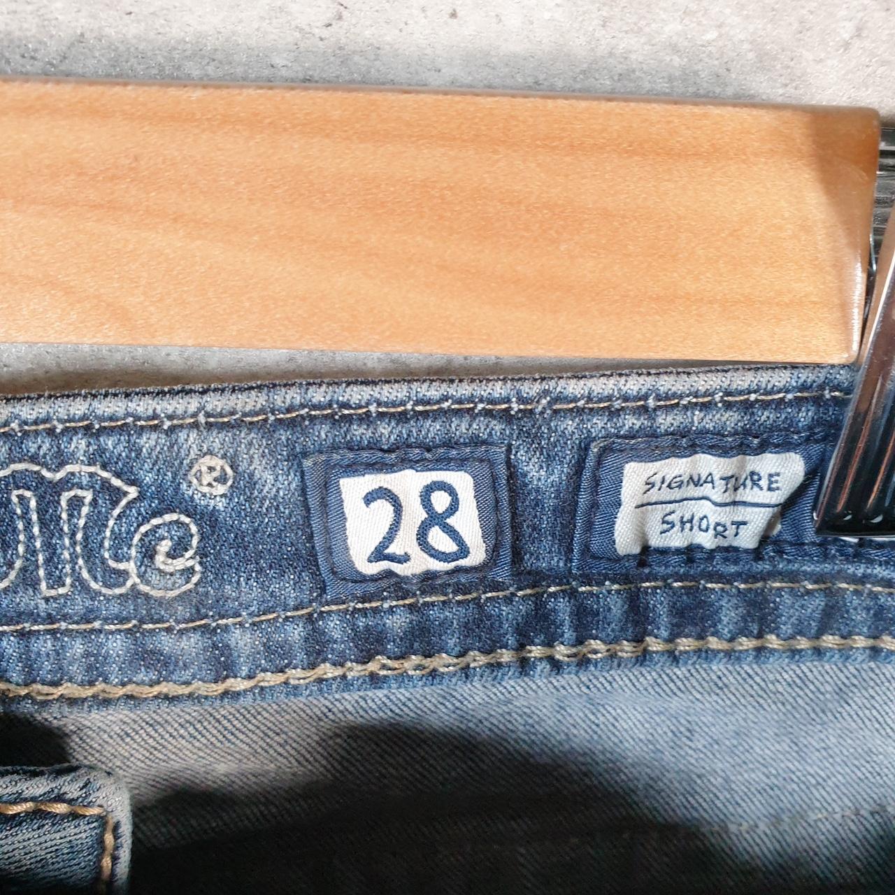 Vintage Miss Me Baggy Y2K Hip Hop Jeans Shorts Jorts Womens W28 Blue Denim Low Rise