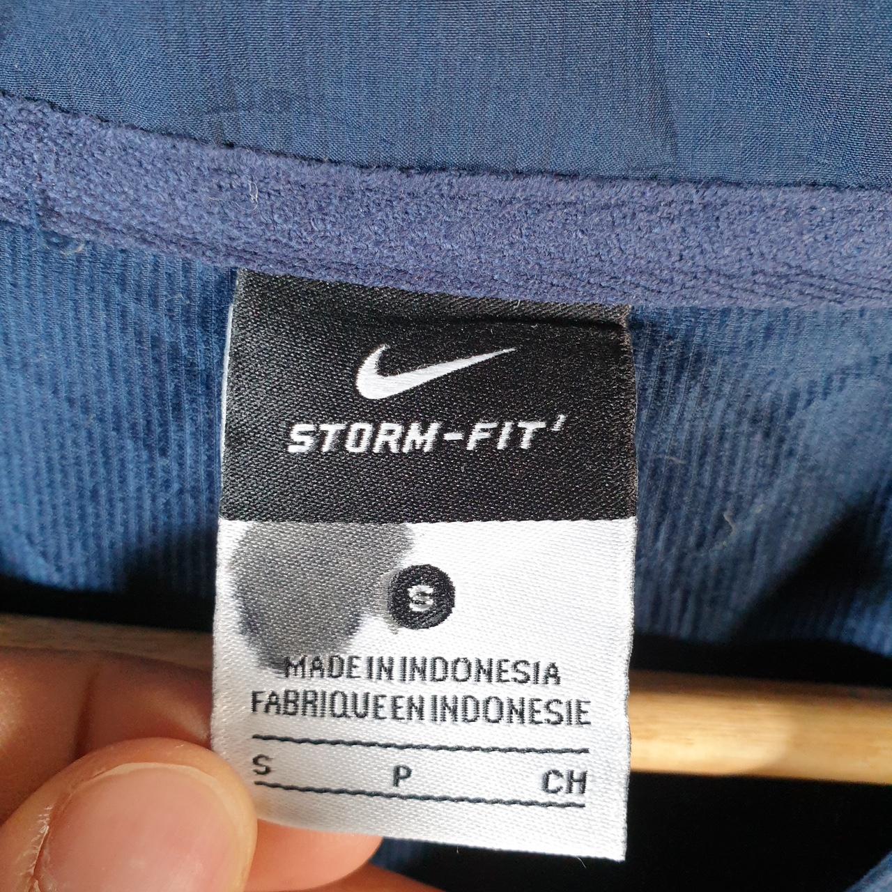 Vintage Nike Storm Fit Windbreaker Track Jacket Mens Small Blue USA Swoosh 1/4 Zip USA