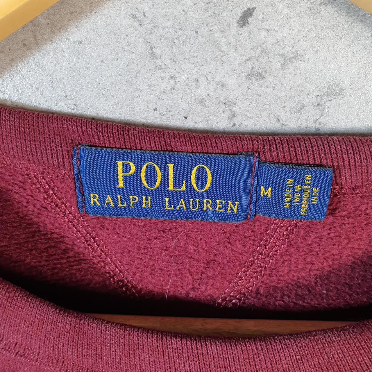 Vintage Ralph Lauren Polo Sweatshirt Men’s Medium Burgundy Red Boxy Baggy Pullover Pony