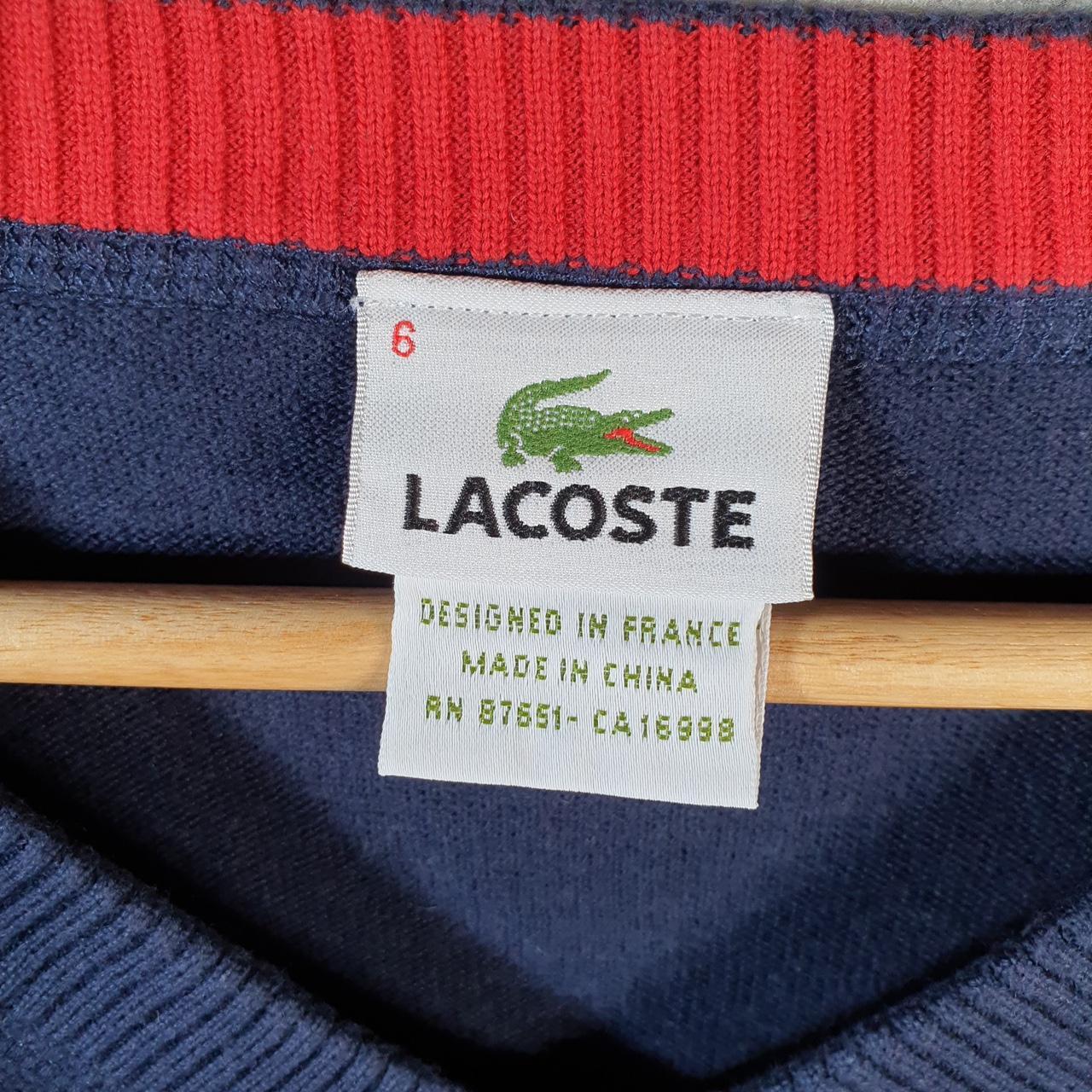 Vintage Lacoste Sweatshirt Men’s Large Navy Blue Pullover Logo Y2K Jumper Logo Casual