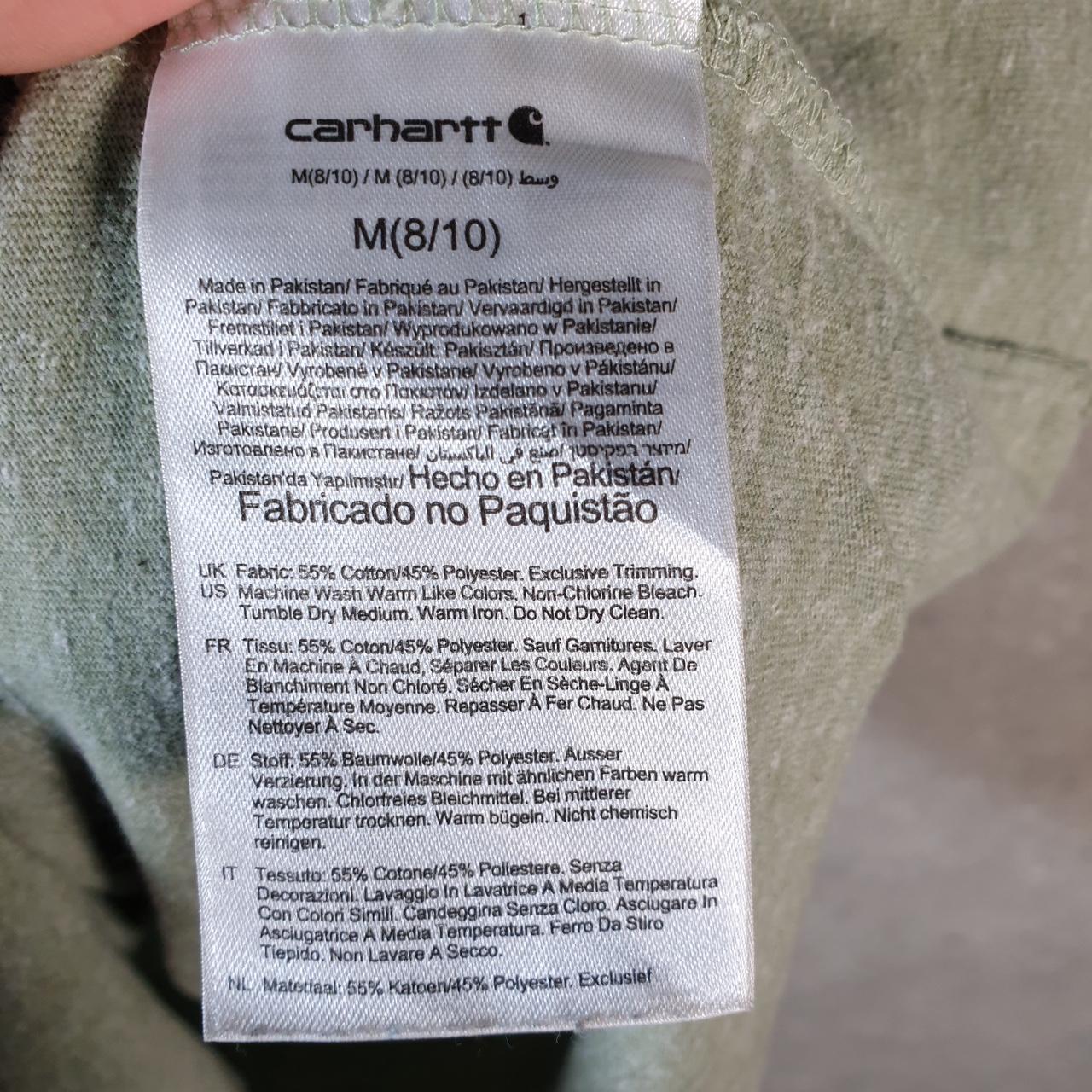 Vintage Carhartt Pocket T Shirt Women’s Medium Green Workwear Chore Utility Loose Fit C9206