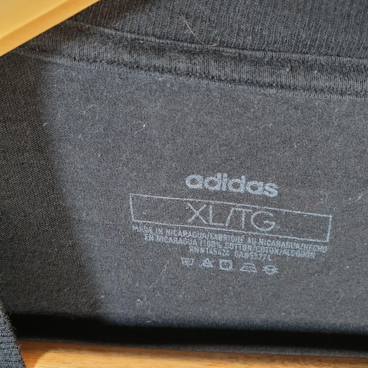 Vintage Adidas Spellout T Shirt Men’s XL Black Three Stripes Athletic