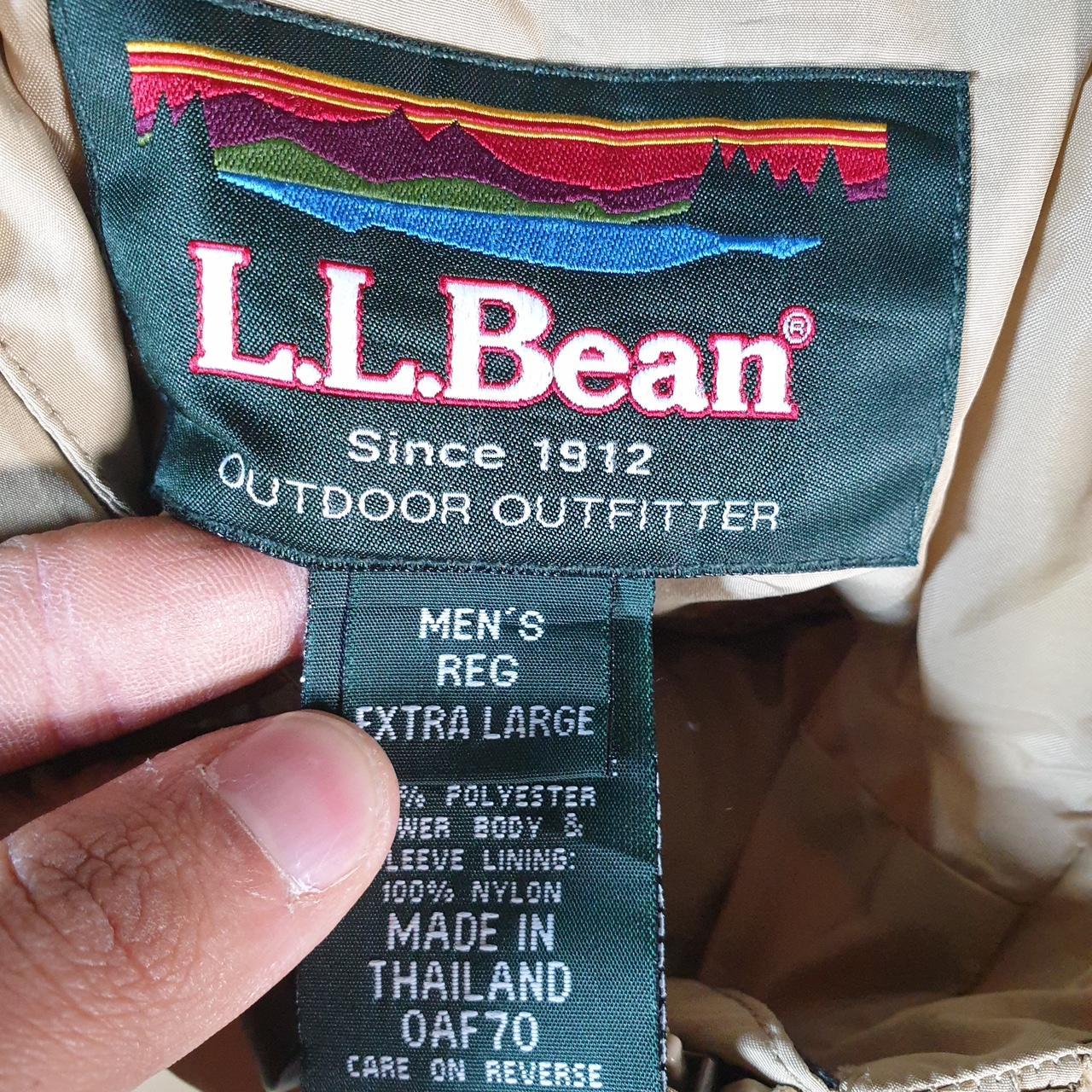 Vintage L.L. Bean GoreTex Nylon Jacket Mens XL Brown Waterproof Hooded