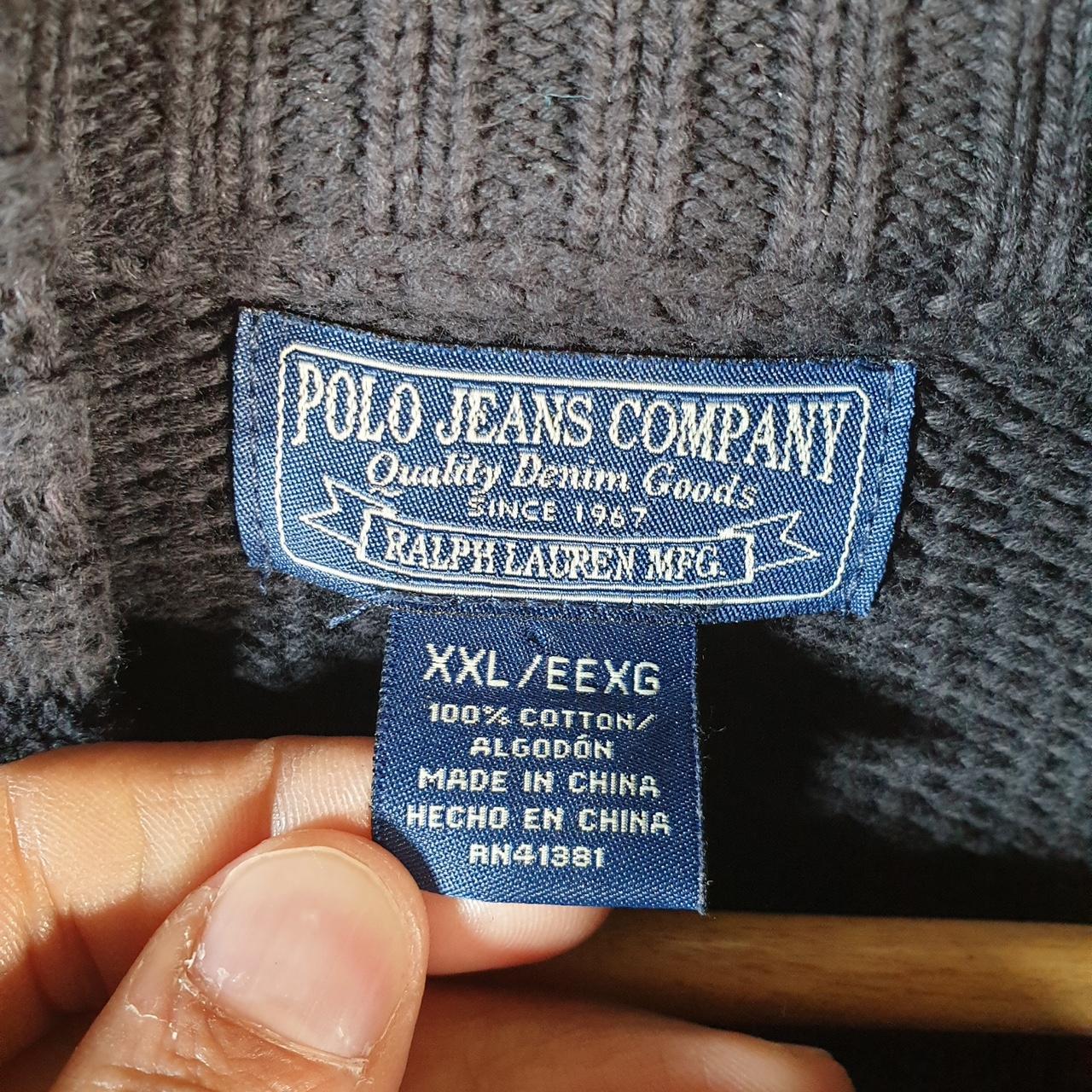 Vintage Ralph Lauren Polo Jeans Company 1/4 Zip Sweatshirt Men’s 2XL Black Pullover