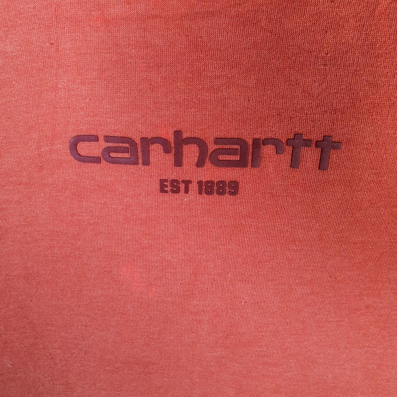 Vintage Carhartt Hoodie Womens Small Red Pullover Blank USA Relaxed Fit