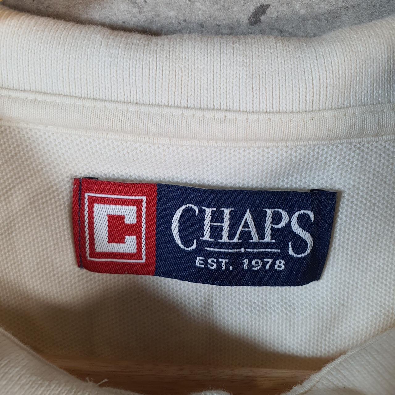 Vintage Chaps Ralph Lauren Polo Shirt Men’s XL White Regular Fit Embroidered Logo